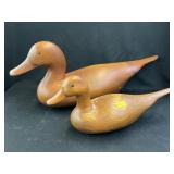(2) Carved Wood Duck Decoys