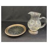 Sterling Banded Plate with Creamer
