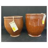 (2) Redware Storage Crocks