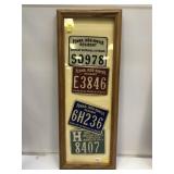 4 Framed  Pa. Metal Hunting Licenses