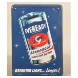 Eveready Battery Embossed Self-Framed SST Sign