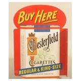 NOS Chesterfield Cigarette Tobacco Tin Flange Sign