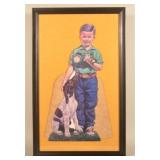 Unusual Vintage Die-Cut Easel-Back John Deere Sign