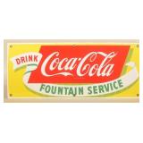 Porcelain Coca-Cola Fountain Service Sign