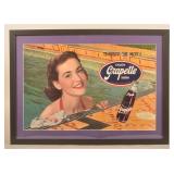 Enjoy Grapette Soda 1940s Cardboard Window Sign
