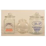 3 General Store Advertising Candy & Pretzel Jars