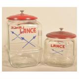 2 Lance Cracker Glass Display Jars