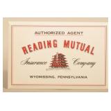 Reading Mutual Tin-Over-Cardboard Pagoda Sign