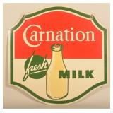 Excellent Double-Sided Carnation Milk Metal Sign