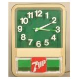 Vintage 1960s Light Up 7Up Wall Clock