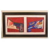 Unusual Cardboard Coca-Cola Santa Pistol Ads