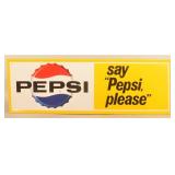 1965 Embossed Self-Framed Pepsi-Cola Sign
