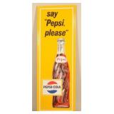 1969 Vertical SST Embossed Pepsi-Cola Sign