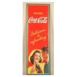 1941 Vertical Drink Coca-Cola Self-Framed Sign