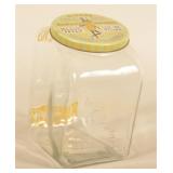 Planters Peanut Glass Streamline Jar w/ Tin Lid