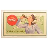WWII 1942 Cardboard Coca-Cola Advertising Sign
