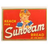Reach For Sunbeam Bread Embossed SST Sign