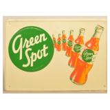 Self-Framed SST Embossed Green Spot Beverage Sign