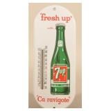 NOS Porcelain 7Up "Ca ravigote" Thermometer