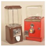 2 Candy Store Peanut/Gum Coin-Op Vending Machines