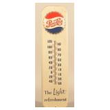 1954 Embossed Tin Pepsi Thermometer