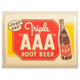 Triple AAA Root Beer Embossed SST Sign