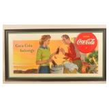 1942 Coca-Cola Cardboard Sign "Coca-Cola Belongs"