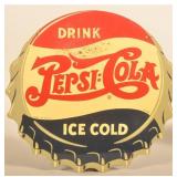 Die-Cut Double Dot Pepsi-Cola Bottle Cap Sign