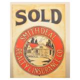 Antique Embossed Smithdeal "Sold" Tin Sign