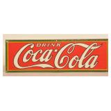 Small Embossed 1920s Drink Coca-Cola Tin Sign