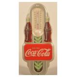 1941 Art Deco Drink Coca-Cola Tin Thermometer