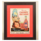1920s Cherry Dee-Light Cardboard Soda Sign