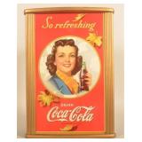 "So Refreshing" Cardboard Coca-Cola Sign w/ Frame