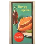 Large 1953 Cardboard Coca-Cola Advertising Sign