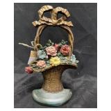 Excellent Hubley Basket of Flowers Doorstop