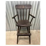 Antique Spindle Back Paint-Decorated Child's Chair