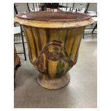 Enormous Antique Glazed Redware Planter