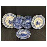 Group of Blue and White China with G. Washington