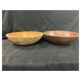 2 Vintage Wood Mixing Bowls
