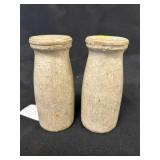 Pair Cute Small Wood Carnival Knock-Down Bottles