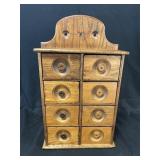Antique Hanging-Drawer Oak Spice Cabinet
