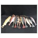 Wood Carved & Painted School of Fish Decoys