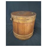 Large Wood Banded Nail & Stapled Firkin