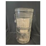 Antique Silver Tin Flour Bin Sifter