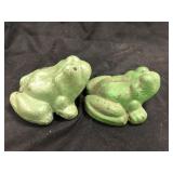 2 Vintage Cast Iron Frog Doorstops