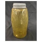 Yellow Mason Patent 1858 Zinc Lid Canning Jar