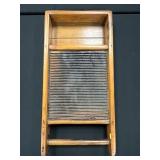 Antique Scrub Board w/ Bennington Stoneware Insert