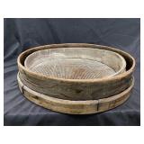 2 Antique Wood & Wire Flour Sifters