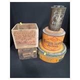 Bull of the Woods Tobacco Box & Other Antique Tins