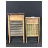 2 Vintage Wood Frame Washboards